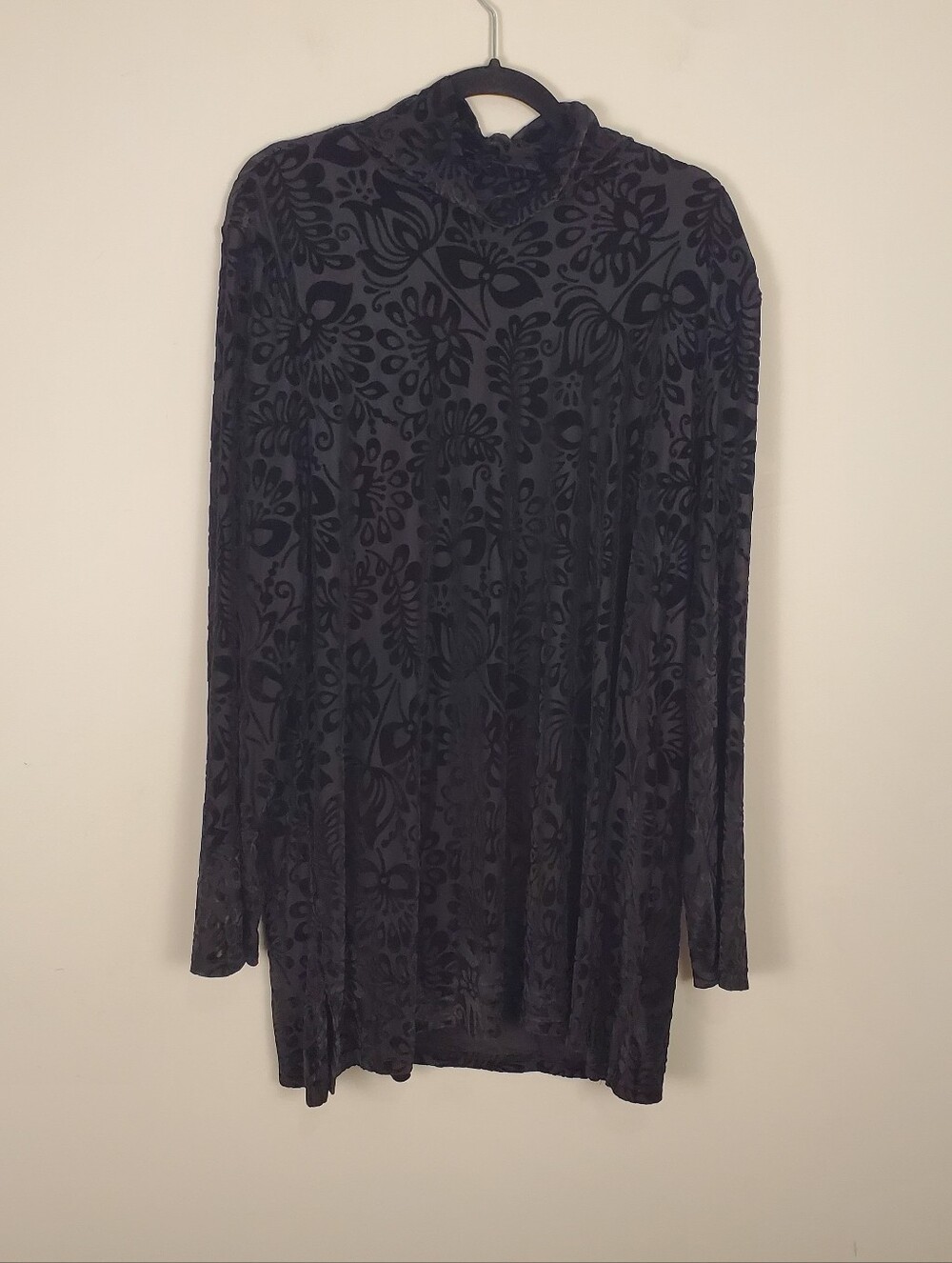 Soft Surroundings Walden Velvet Turtleneck Printed Long Sleeve Size 3X NWT